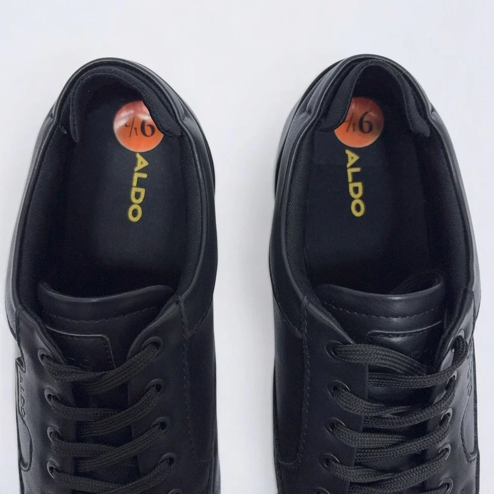 Aldo Abel Casual Shoes Men's Size 9.5 Black White Leather Lace Up Sneakers